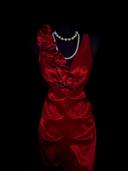 Unique Sheath V Neck Sleeveless Red Knee Length Formal 7th Grade Homecoming Dresses Middle School Prom Dress Hoco Outfits DH1323