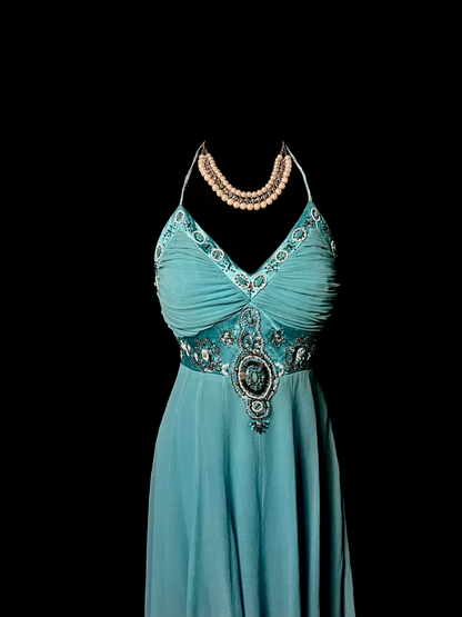 Vintage A line Halter Blue Chiffon Formal 7th Grade Homecoming Dresses Middle School Short Prom Dress Hoco Outfits DH1324