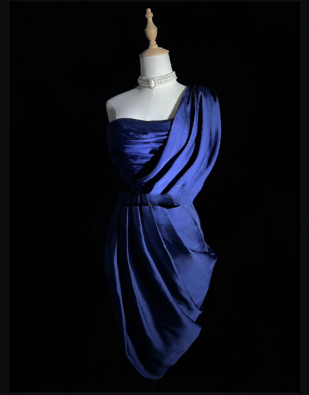 Unique Sheath One Shoulder Royal Blue Sleeveless Satin Mini Formal 7th Grade Homecoming Dresses Middle School Prom Dress Hoco Outfits DH1340