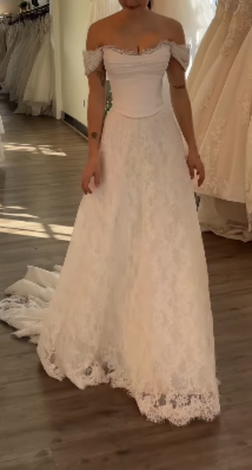 Princess Bridal Dress Mermaid Off The Shoulder Lace Wedding Dress With Short Sleeves Wedding Dresses Modest Wedding Gowns DH1427