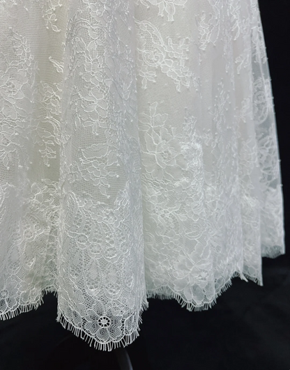 Princess Bridal Dress A line V Neck Lace Short Wedding Dress Summer Beach Wedding Dresses Modest Wedding Gowns DH1430