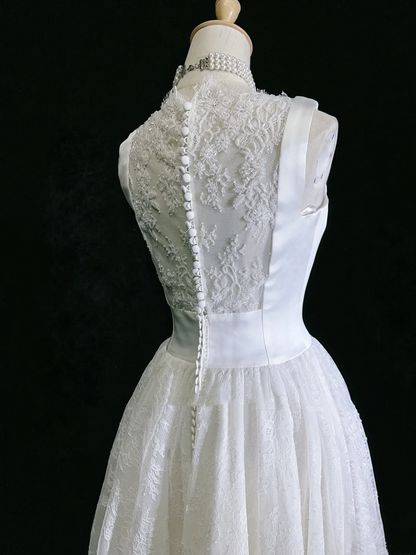 Princess Bridal Dress A line V Neck Lace Short Wedding Dress Summer Beach Wedding Dresses Modest Wedding Gowns DH1430