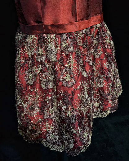 Trendy Mermaid Spaghetti Straps Rust Red Lace Short Formal 8th Grade Homecoming Dresses Middle School Prom Dress Hoco Outfits DH1437