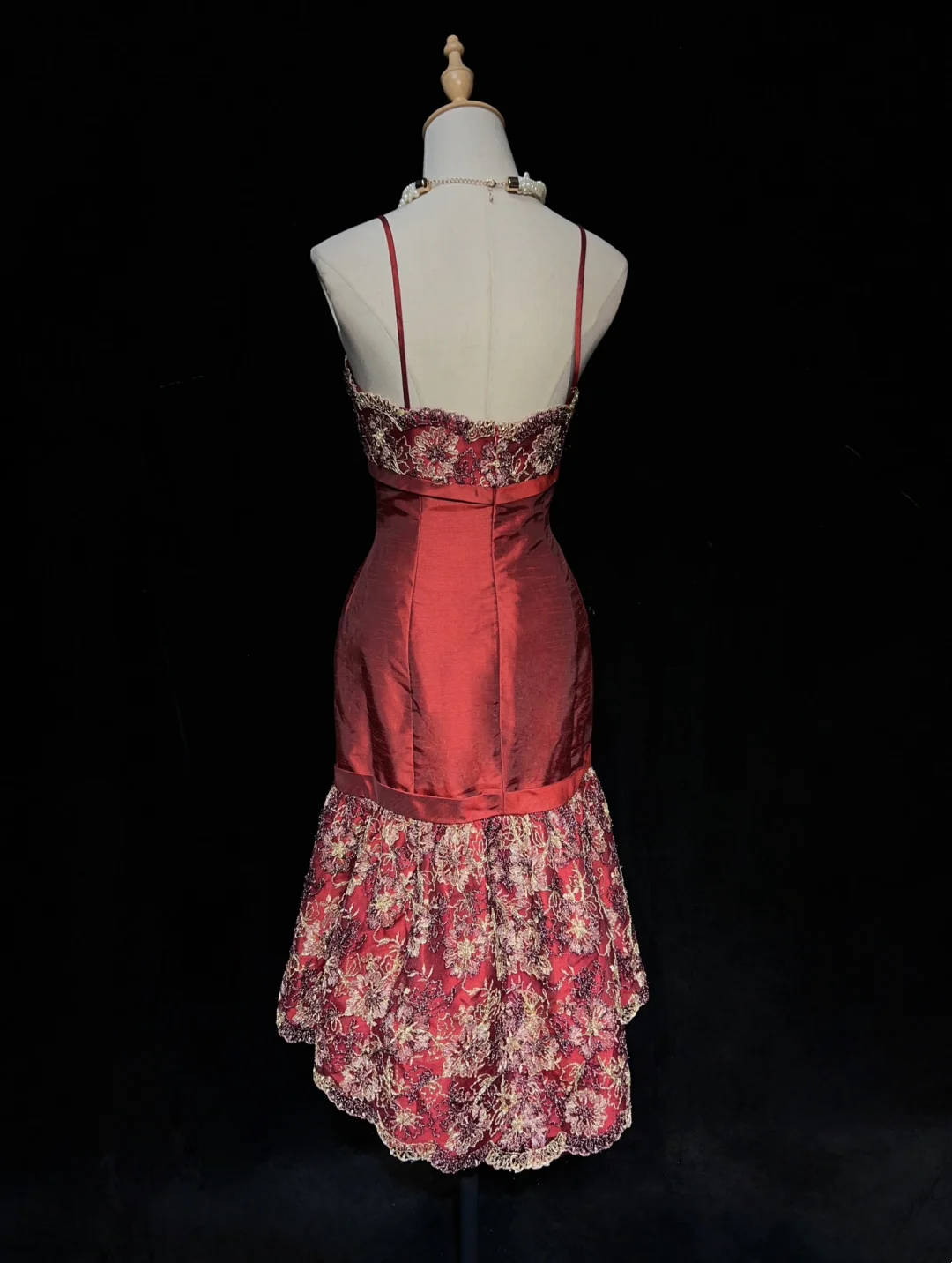 Trendy Mermaid Spaghetti Straps Rust Red Lace Short Formal 8th Grade Homecoming Dresses Middle School Prom Dress Hoco Outfits DH1437