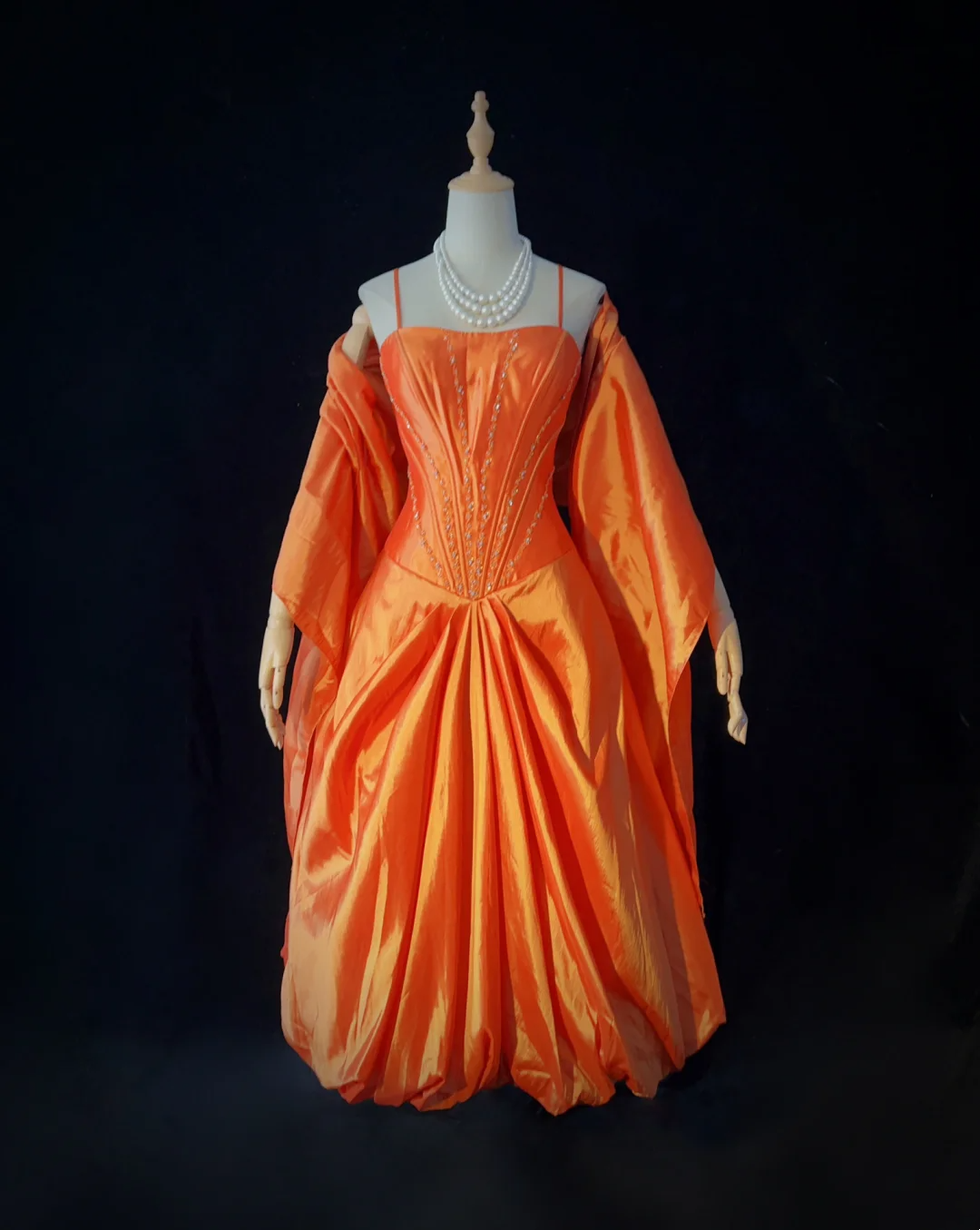 Vintage Ball Gown Spaghetti Straps Orange Taffeta Knee Length Formal 8th Grade Homecoming Dresses Middle School Prom Dress Hoco Outfits DH1438