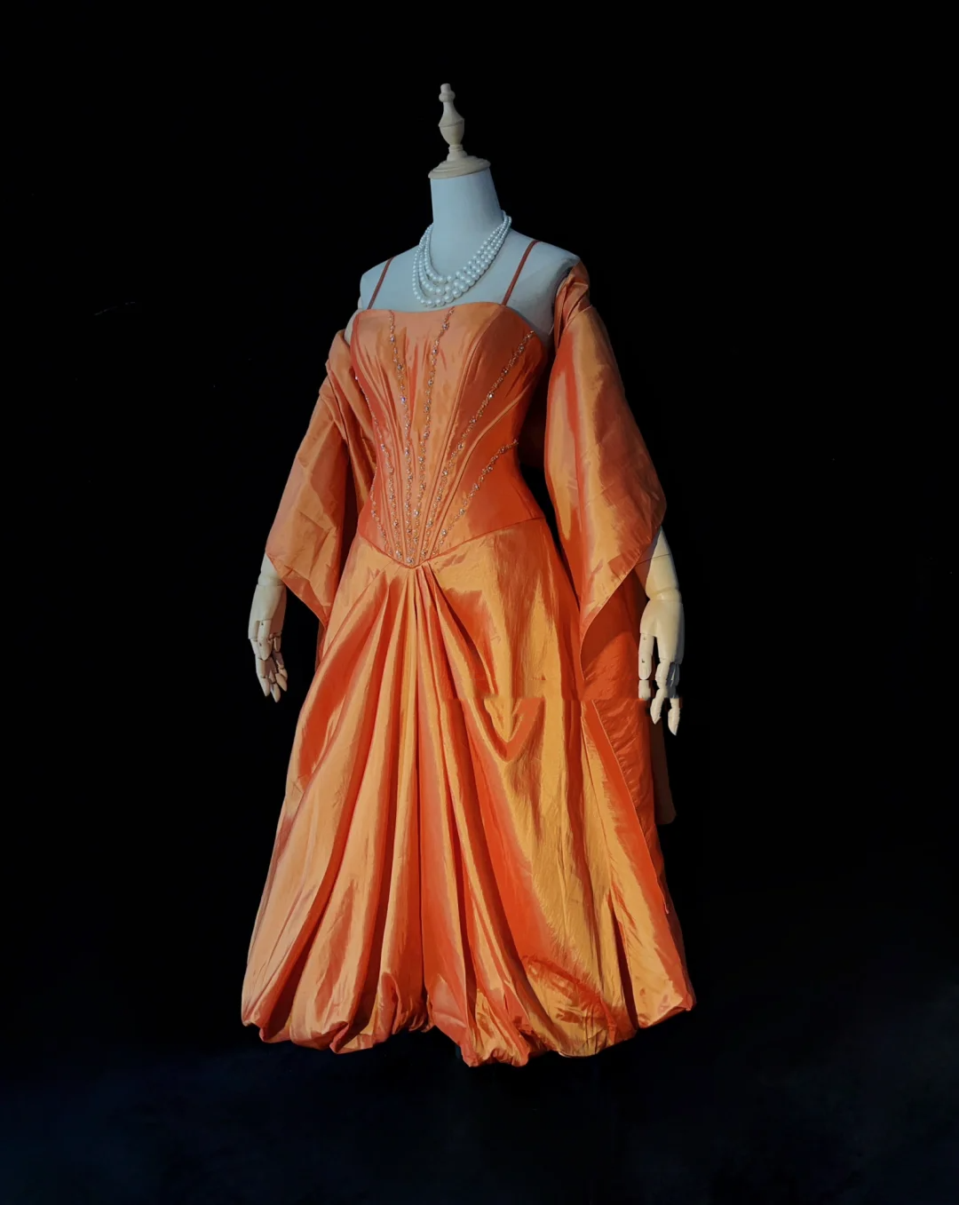 Vintage Ball Gown Spaghetti Straps Orange Taffeta Knee Length Formal 8th Grade Homecoming Dresses Middle School Prom Dress Hoco Outfits DH1438