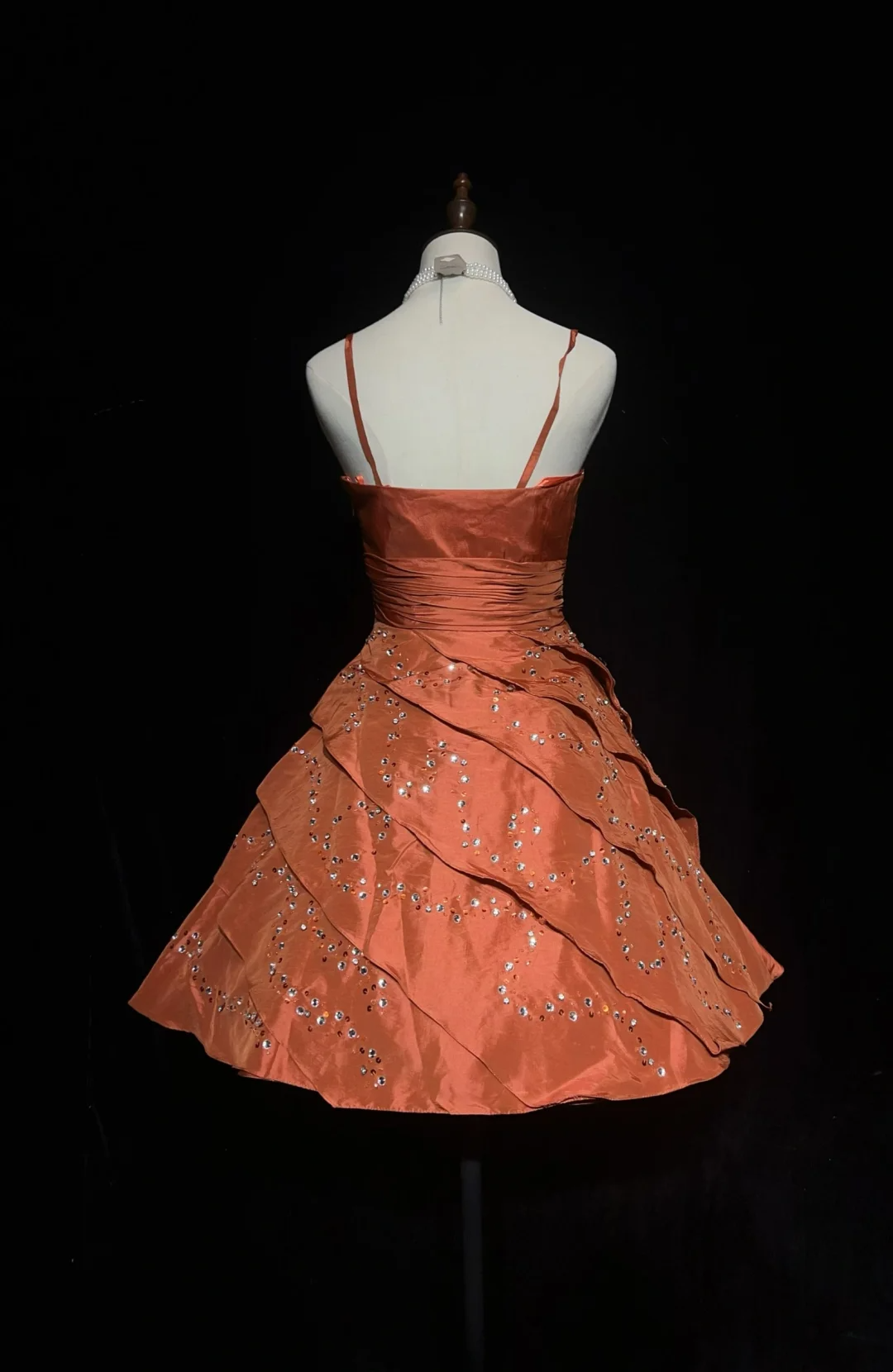 Cute Ball Gown Sweetheart Orange Taffeta Layers Formal 7th Grade Homecoming Dresses Middle School Short Prom Dress Cocktail Birthday Outfits DH1449