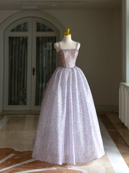 Sweet Ball Gown Straps Sleeveless Tulle Lilac Quinceanera Dress Formal Gowns Vestido De 15 Anos Sweet 16 Dress DH1554