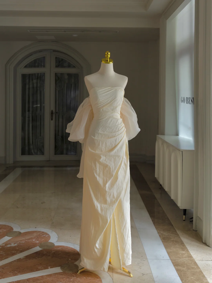 Princess Bridal Dress Sheath Strapless Wedding Dress With Short Sleeves Wedding Dresses Modest Wedding Gowns DH1613