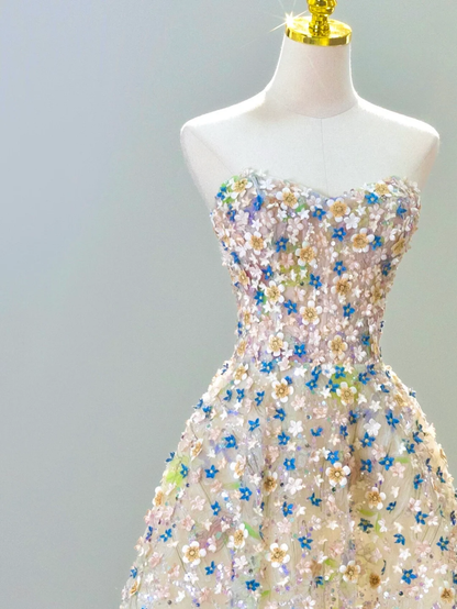 Princess Bridal Dress A Line Sweetheart Lace Wedding Dress With Flowers Wedding Dresses Modest Wedding Gowns DH1615