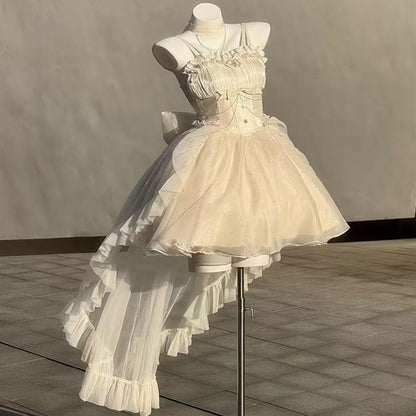 Gothic Ball Gown Spaghetti Straps Ivory Formal 8th Grade Homecoming Dresses Middle School Lolita Dress Birthday Dress Lolita Outfits DH1642