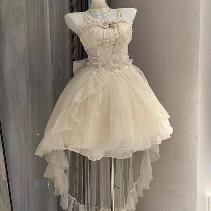Gothic Ball Gown Spaghetti Straps Ivory Formal 8th Grade Homecoming Dresses Middle School Lolita Dress Birthday Dress Lolita Outfits DH1642