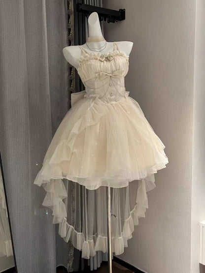 Gothic Ball Gown Spaghetti Straps Ivory Formal 8th Grade Homecoming Dresses Middle School Lolita Dress Birthday Dress Lolita Outfits DH1642