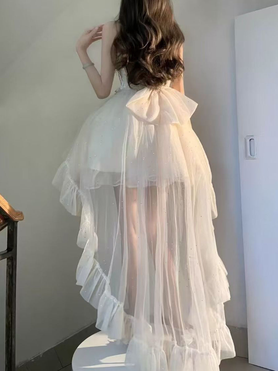 Gothic Ball Gown Spaghetti Straps Ivory Formal 8th Grade Homecoming Dresses Middle School Lolita Dress Birthday Dress Lolita Outfits DH1643