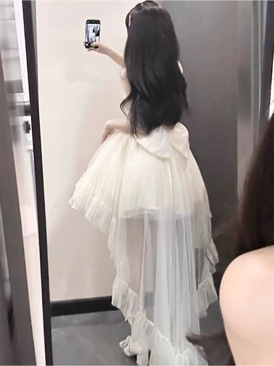 Gothic Ball Gown Spaghetti Straps Ivory Formal 8th Grade Homecoming Dresses Middle School Lolita Dress Birthday Dress Lolita Outfits DH1643