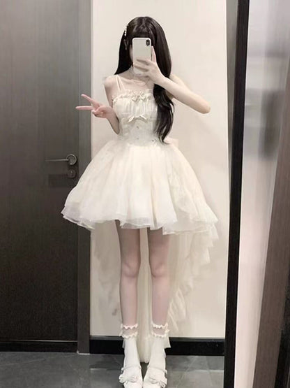 Gothic Ball Gown Spaghetti Straps Ivory Formal 8th Grade Homecoming Dresses Middle School Lolita Dress Birthday Dress Lolita Outfits DH1643