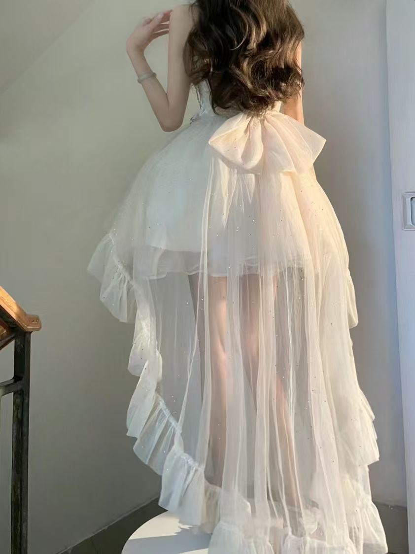 Gothic Ball Gown Spaghetti Straps Ivory Formal 8th Grade Homecoming Dresses Middle School Lolita Dress Birthday Dress Lolita Outfits DH1643