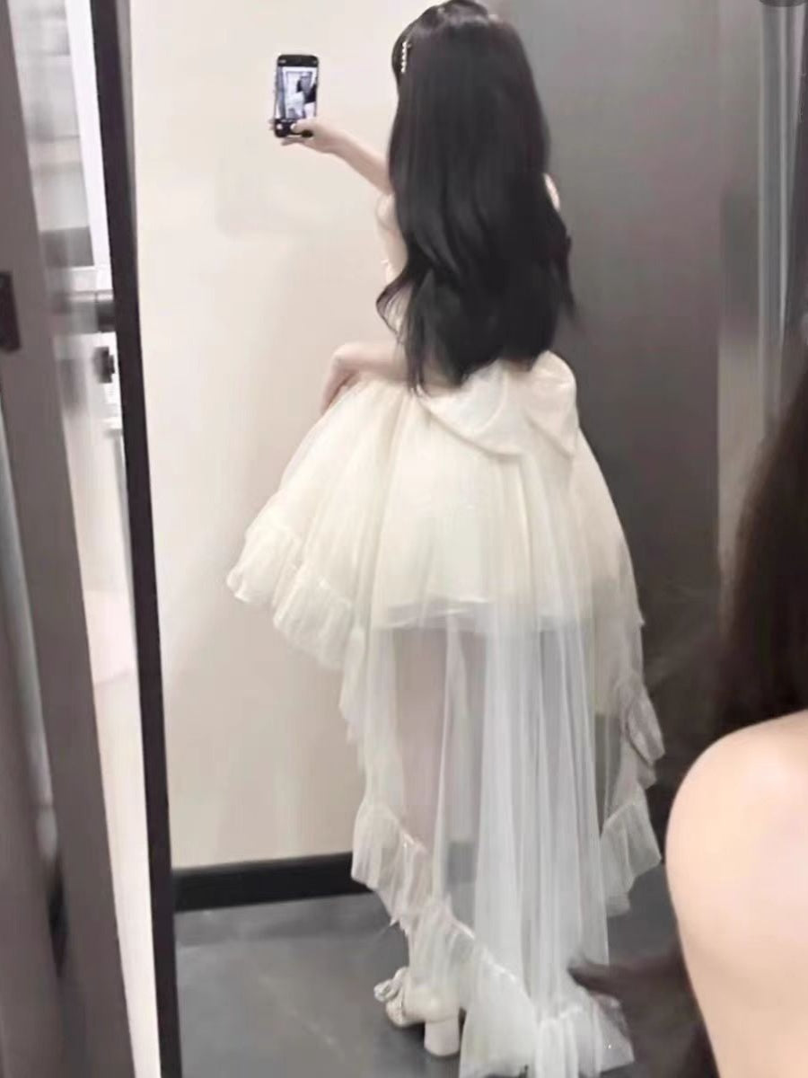 Cute Ball Gown Spaghetti Straps Ivory Formal 8th Grade Homecoming Dresses Middle School Lolita Dress Birthday Dress Lolita Outfits DH1646