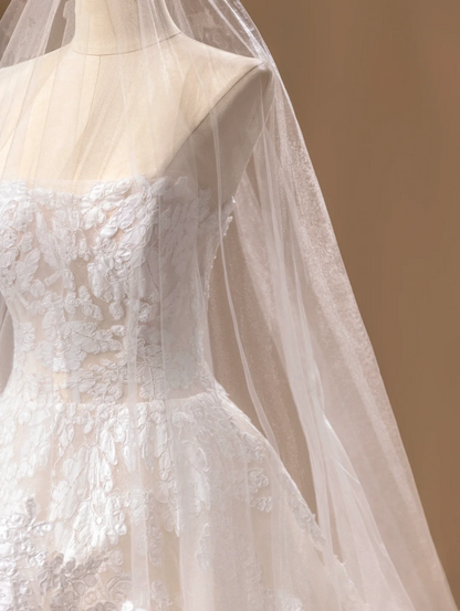 Princess Bridal Dress Ball Gown Sweetheart Lace White Wedding Dress With Appliques Wedding Dresses Modest Wedding Gowns DH1762