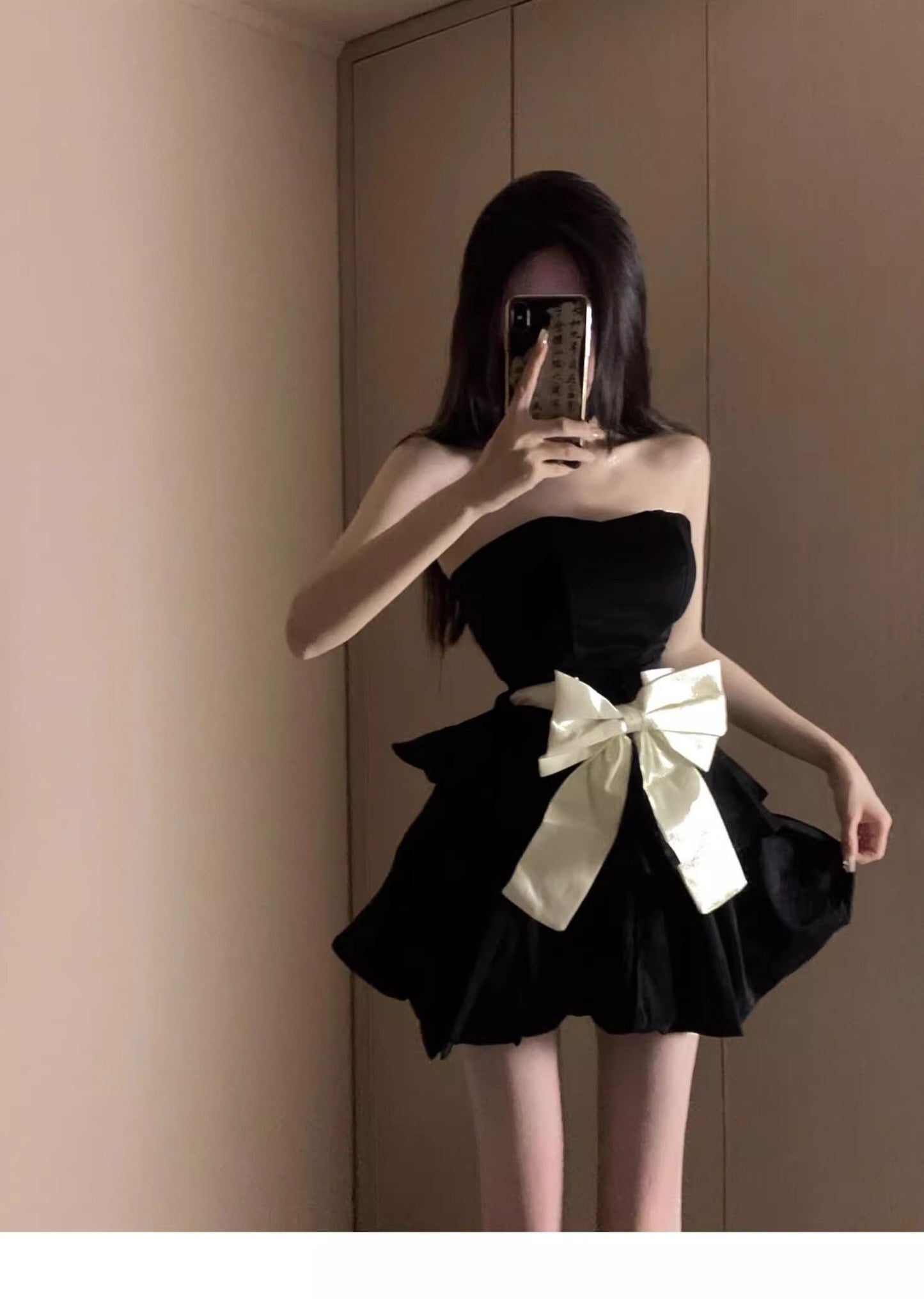 Classy Ball Gown Strapless Little Black Dress Short Mini Formal 8th Grade Homecoming Dresses Middle School Hoco Court Dress 21st Birthday Dress Hoco Outfits DH1799