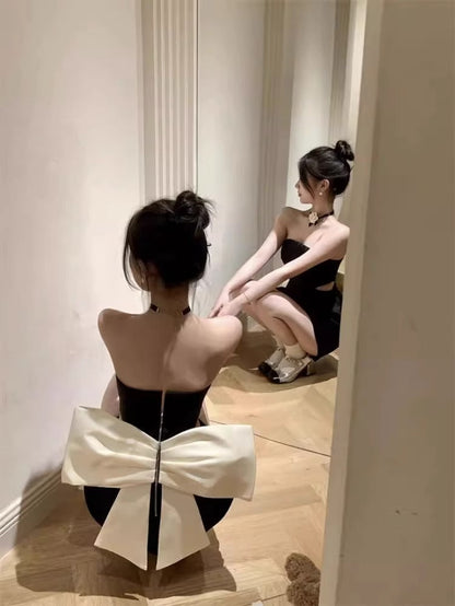 Classy A Line Strapless Little Black Dress Short Mini Formal 8th Grade Homecoming Dresses Middle School Hoco Court Dress 21st Birthday Dress Hoco Outfits DH1881