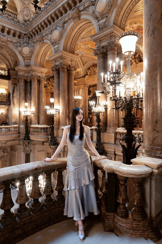 Simple Mermaid Spaghetti Straps Dusty Blue Satin Long Prom Dresses Party Dress 20th Birthday Outfits Graduation Dresses DH1911