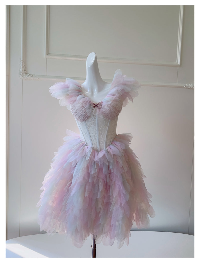 Cute Ball Gown V Neck Pink Grad Dress Inspo Short Mini Formal 8th Grade Homecoming Dresses High School Hoco Court Dress Graduation Dress Cocktail Birthday Outfits DH1915