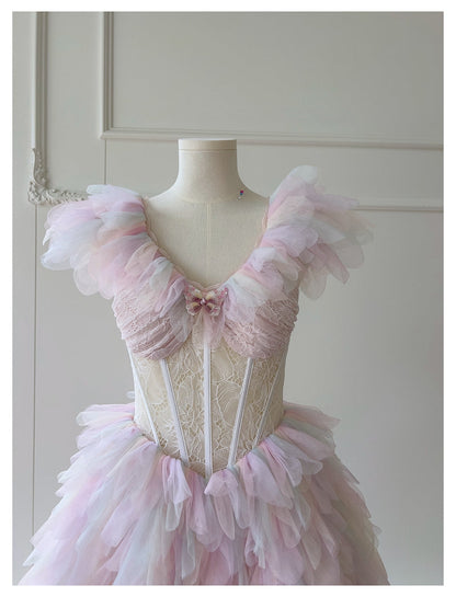 Cute Ball Gown V Neck Pink Grad Dress Inspo Short Mini Formal 8th Grade Homecoming Dresses High School Hoco Court Dress Graduation Dress Cocktail Birthday Outfits DH1915