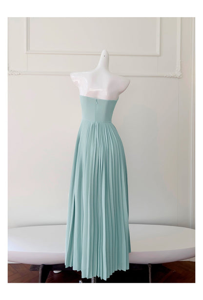 Simple A Line Sweetheart Blue Chiffon Long Prom Dresses Party Dress 20th Birthday Outfits Graduation Dresses DH1934