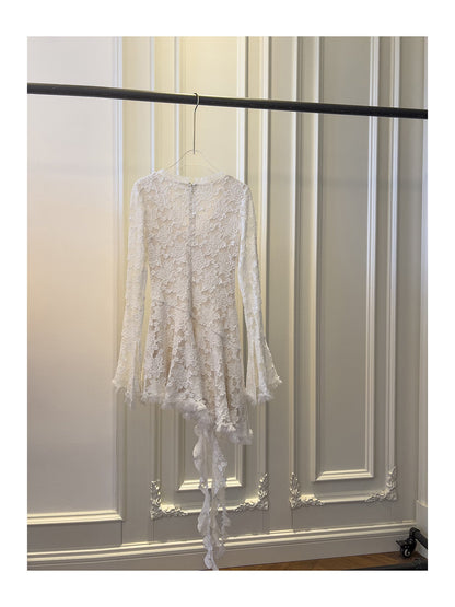 Pretty A Line V Neck Lace White Grad Dress Inspo Short Mini Formal 8th Grade Homecoming Dresses High School Hoco Court Dress Graduation Dress Cocktail Birthday Outfits DH1936