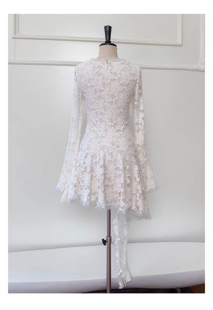 Pretty A Line V Neck Lace White Grad Dress Inspo Short Mini Formal 8th Grade Homecoming Dresses High School Hoco Court Dress Graduation Dress Cocktail Birthday Outfits DH1936