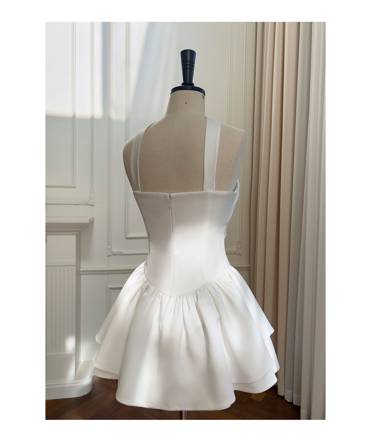 Pretty A Line Strapless Satin White Grad Dress Inspo Short Mini Formal 8th Grade Homecoming Dresses High School Hoco Court Dress Graduation Dress Cocktail Birthday Outfits DH1940