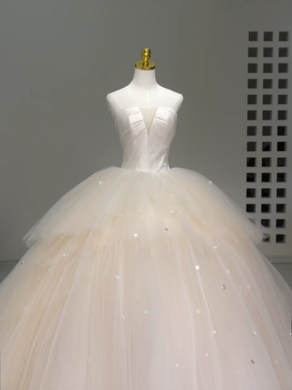 Romantic Wedding Gown Bridal Dress Ball Gown Strapless Wedding Dress Tulle Wedding Dresses Modest Wedding Gowns DH2042