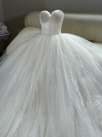 Timeless Bridal Dress Ball Gown Sweetheart Tulle Lace Wedding Dress Boho Wedding Dresses Modest Wedding Gowns DH2048