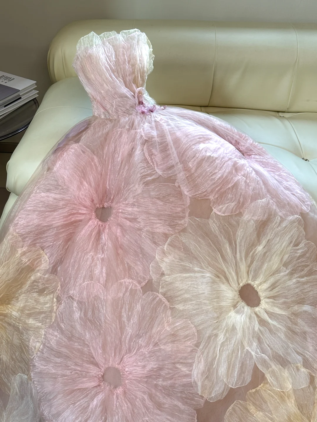 Pretty Ball Gown Sweetheart Pink Tulle Long Floral Quinceanera Dress Formal Gowns Sweet 17 Dresses Vestido De 15 Anos Sweet 16 Dress DH2055