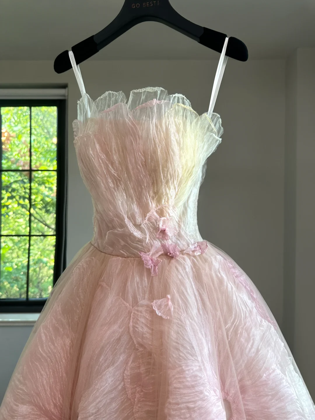 Pretty Ball Gown Sweetheart Pink Tulle Long Floral Quinceanera Dress Formal Gowns Sweet 17 Dresses Vestido De 15 Anos Sweet 16 Dress DH2055