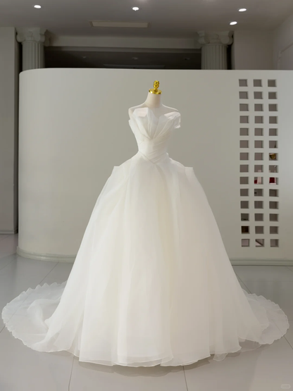 Timeless Bridal Dress Ball Gown Strapless Tulle Long Wedding Dress Boho Wedding Dresses Modest Wedding Gowns DH2057