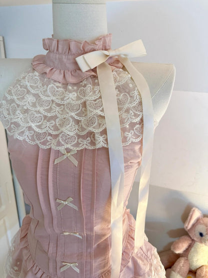 Cute A Line High Neck Pink Satin Lace Formal 8th Grade Homecoming Dresses Middle School Short Cocktail Gowns Graduation Dress Hoco Outfits DH2089