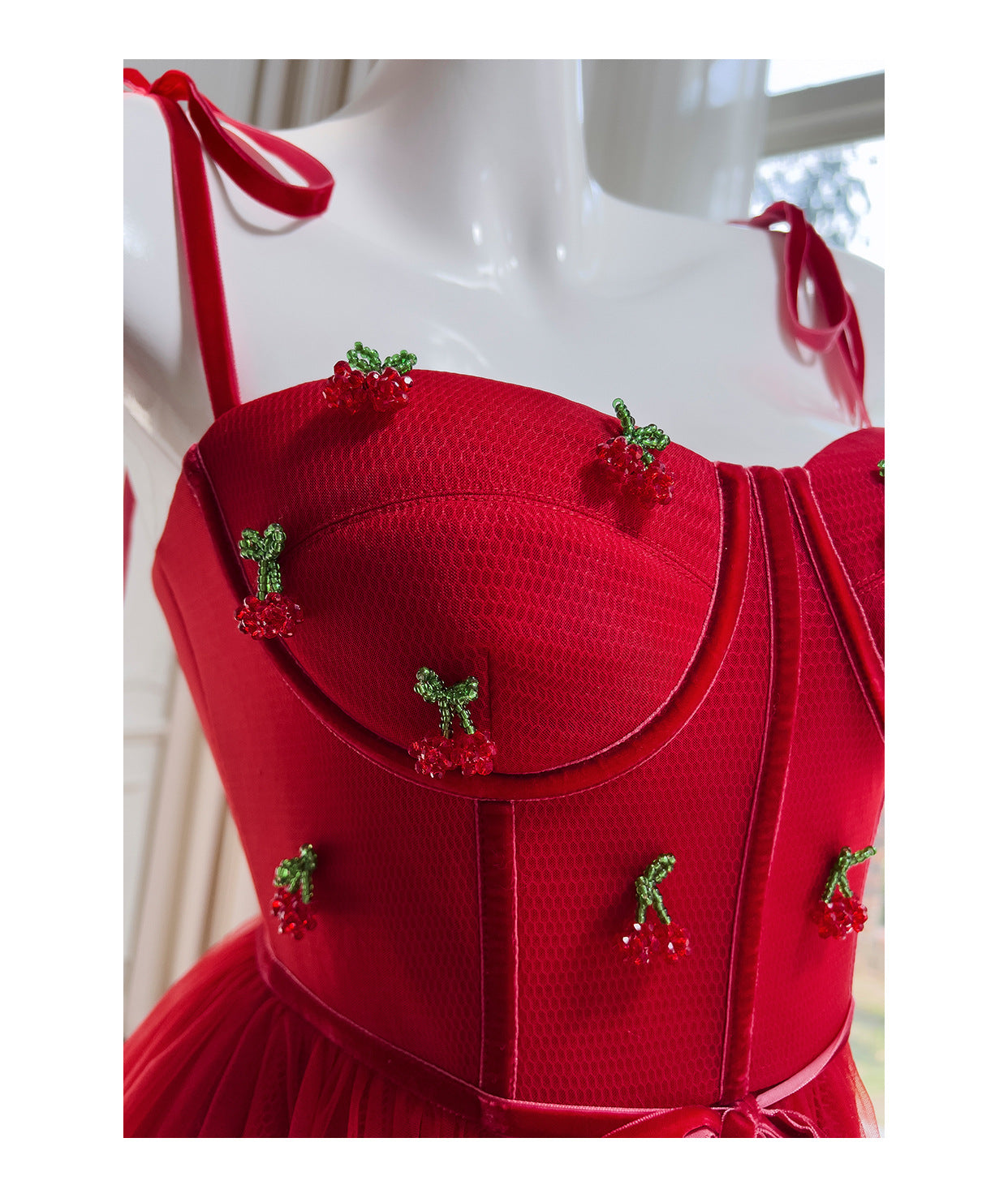 Modest A Line Spaghetti Straps Red Tulle Formal 8th Grade Homecoming Dresses Middle School Tea Length Birthday Gowns Graduation Dress Hoco Outfits DH2103