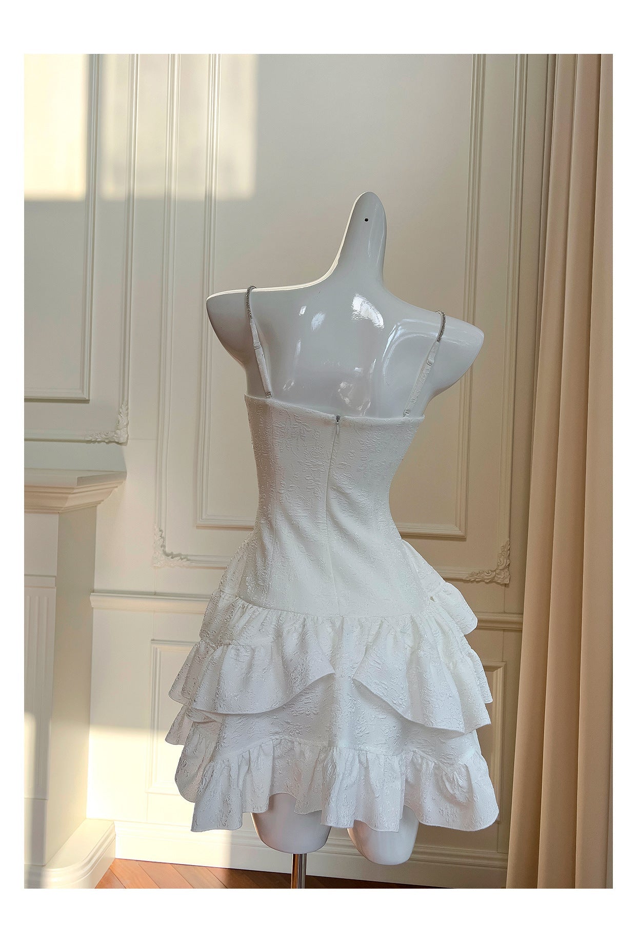 Modest A Line Spaghetti Straps White Satin Formal 8th Grade Homecoming Dresses Middle School Short Birthday Gowns Graduation Dress Hoco Outfits DH2107