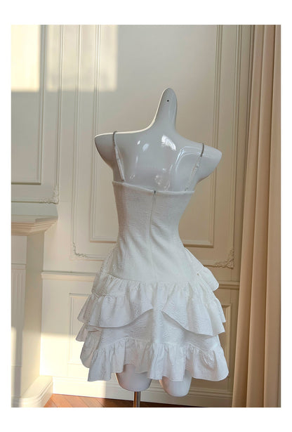 Modest A Line Spaghetti Straps White Satin Formal 8th Grade Homecoming Dresses Middle School Short Birthday Gowns Graduation Dress Hoco Outfits DH2107