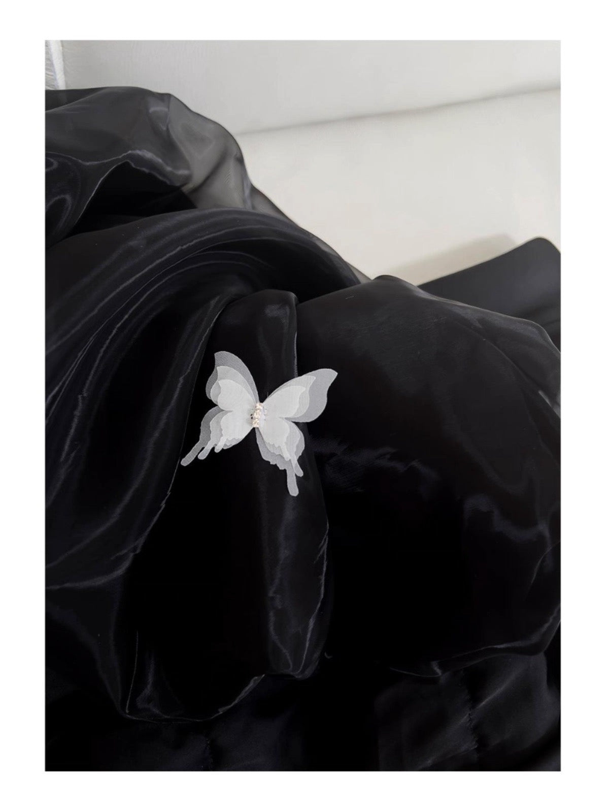 Modest Ball Gown Spaghetti Straps Black Organza Formal 8th Grade Homecoming Dress Middle School Short 18th Birthday Outfits Graduation Dress Hoco Dresses DH2127