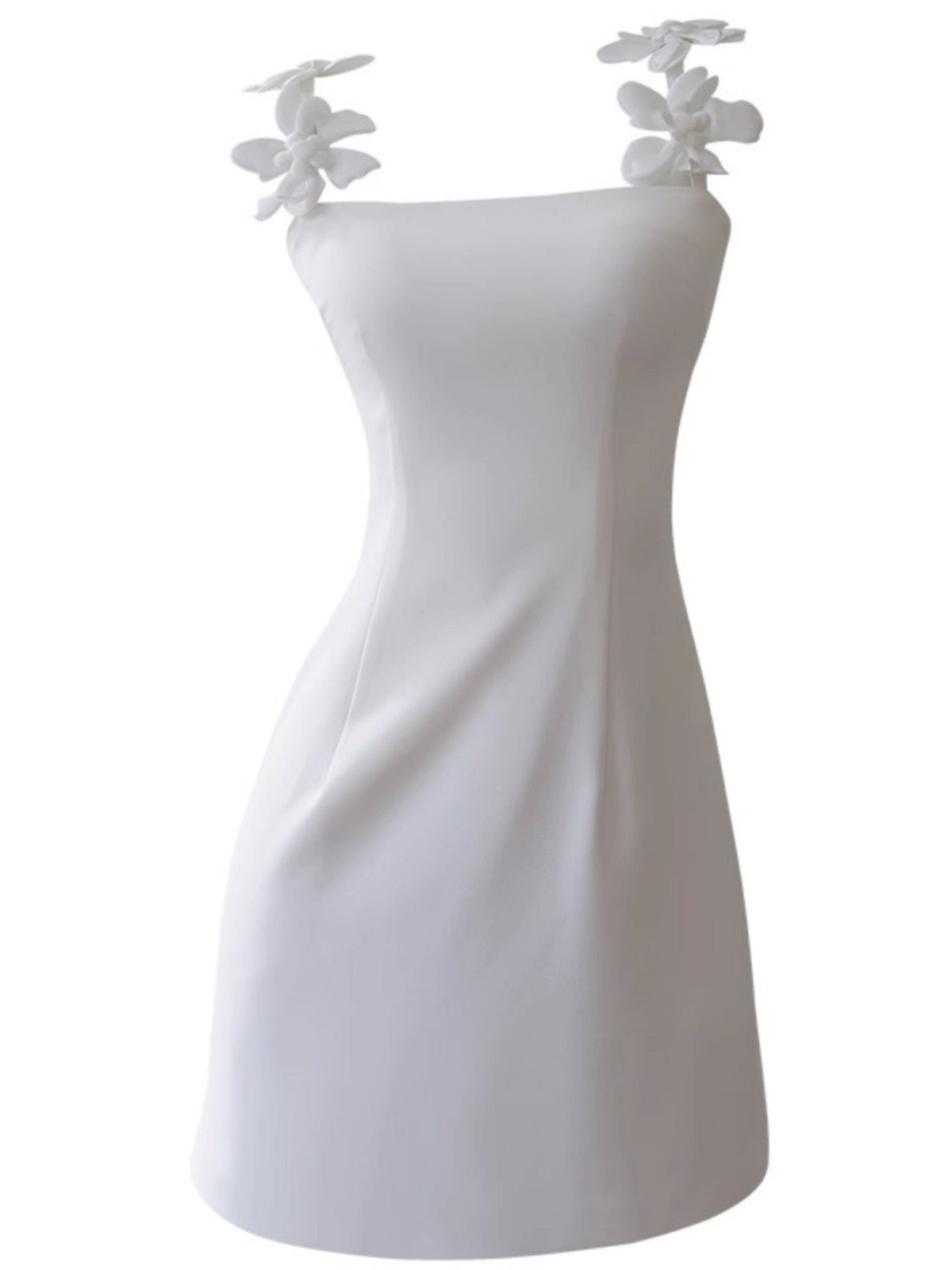 Modest Sheath Spaghetti Straps White Formal 8th Grade Homecoming Dress Middle School Short 18th Birthday Outfits Graduation Dress Hoco Dresses DH2129