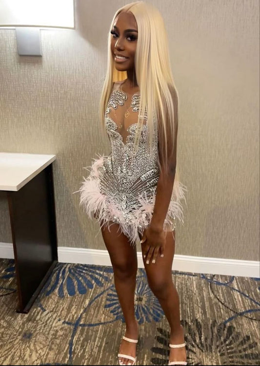 Modest Sheath Jewel Neck Champagne Tulle Formal 8th Grade Homecoming Dress Middle School Short 20th Birthday Outfits Graduation Dress Hoco Dresses DH2132