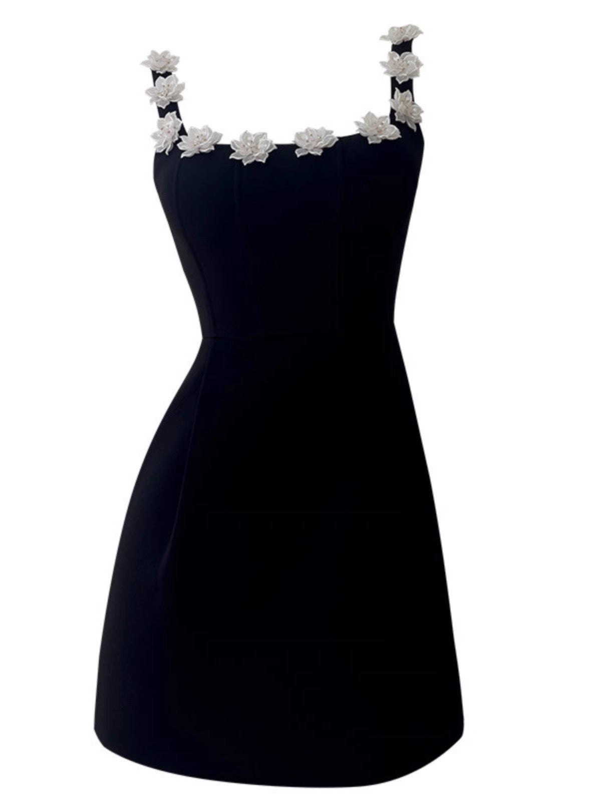 Modest Sheath Square Neck Black Satin Formal Short Homecoming Dress Middle School Short 21st Birthday Outfits Graduation Dress Cocktail Dresses DH2176