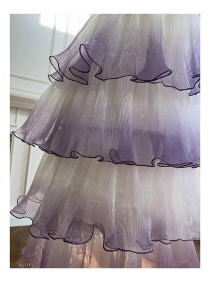 Modest Ball Gown Strapless Ombre Grape Formal Homecoming Dress Middle School Short 21st Birthday Outfits Graduation Dress Cocktail Dresses DH2180