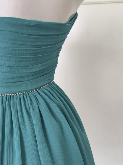 Aesthetic A line Strapless Chiffon Formal Mini Homecoming Dress Middle School Short 19th Birthday Outfits Graduation Dress Hoco Dresses DH2181