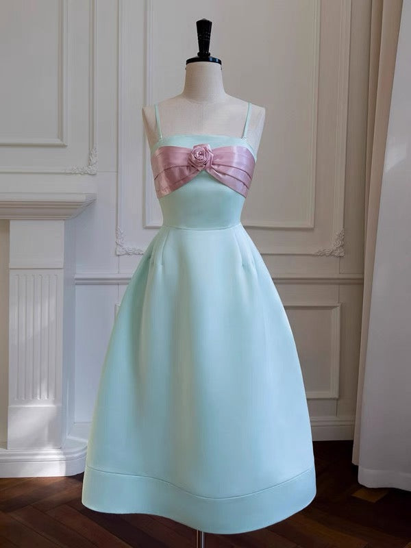 Simple A Line Spaghetti Straps Satin Formal Homecoming Dress Middle School 20th Birthday Outfits Graduation Dress Cocktail Dresses DH2183