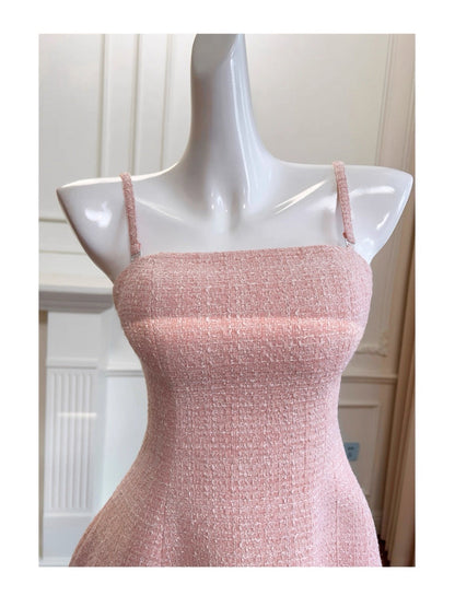 Aesthetic A line Spaghetti Straps Pink Formal Mini Homecoming Dress Middle School Short 17th Birthday Outfits Graduation Dress Hoco Dresses DH2188