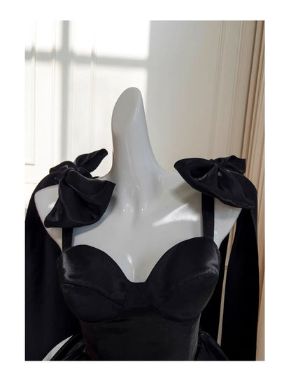 Simple A line Straps Little Black Dress Mini Short Formal Cocktail Dress Homecoming Dresses Summer Middle School Hoco Dress Homecoming Outfits 19th Birthday Outfit DH2189